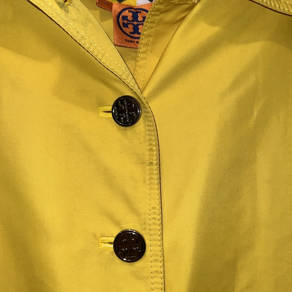 Tory Burch - Size 2 Yellow Button Down Spring Jac… - image 6
